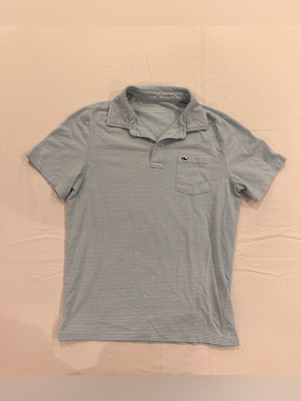 Vineyard Vines Boys’ Striped Edgartown Pique Polo Blue L (Age 16)
